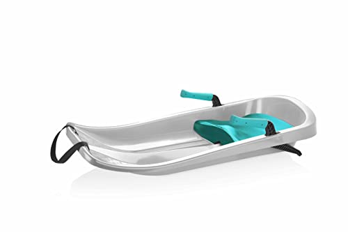 Gizmo Riders Tron Snow Sleds for Kids - Toboggan Sled, Bobsled, Durable Plastic Sled with Hand Brakes, Tow Strap, Anti-Slip Seat, Lightweight, Outdoor Toys, Snow Toys, Ages 3+, Up to 120 lbs