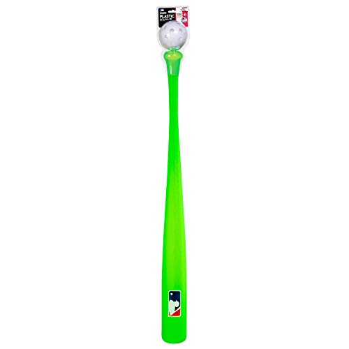 Franklin Sports Plastic Baseball Bat and Ball Set - MLB Kids Plastic Bats - Lightweight Kids Bat + Plastic Baseball Set - 30" Youth Baseball Bat - Green