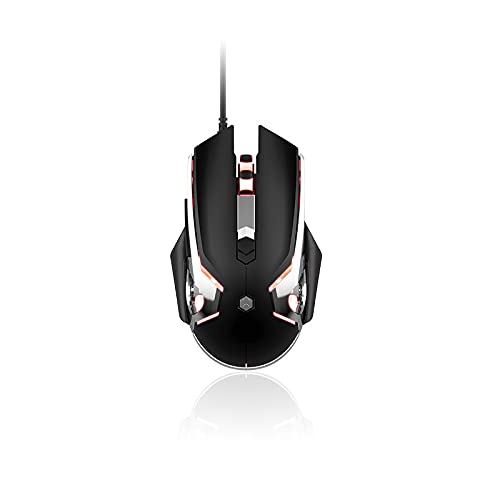 FIRSTBLOOD ONLY GAME. AJ120 Wired Gaming Mouse, Ergonomic LED Backlit USB Gamer Mice Computer Laptop PC, for Windows Mac Linux OS, Black
