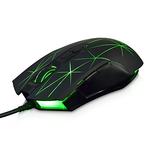 FIRSTBLOOD ONLY GAME. AJ52 Watcher RGB Gaming Mouse, Programmable 7 Buttons, Ergonomic LED Backlit USB Gamer Mice Computer Laptop PC, for Windows Mac OS Linux, Star Black