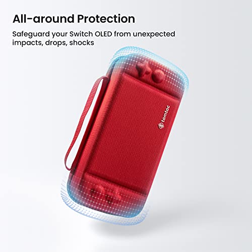 tomtoc Carrying Case for Nintendo Switch/OLED Model, Large Travel Switch Case with Pocket for Pro Controller, Joy-con Grip or AC Adapter, Protective Portable Carry Case with 24 Game Cartridges, switch game holder