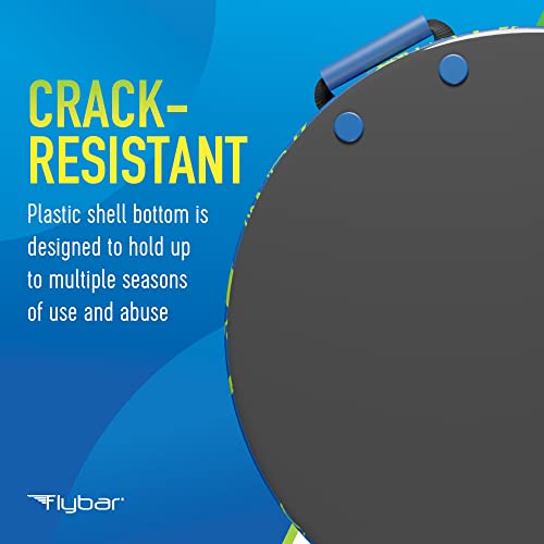 Flybar Snow Sled for Kids - Foam Saucer Disc Sled, Ages 6+, Easy Grip Handles, Durable with Slick Bottom & PE Core Build, Lightweight Sleds for Kids, Snow Toys for Kids Outdoor, Up to 110 lbs, 26"