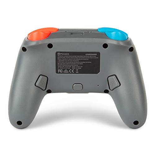 PowerA Nano Enhanced Wireless Controller for Nintendo Switch - Grey-Neon, Works with Nintendo Switch Lite, Bluetooth Controller, Gamepad, Compact, Smaller, Rechargeable, Portable - Nintendo Switch