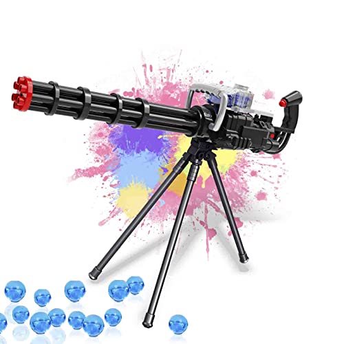 edifying Gel Ball Blaster, Electric Splatter Ball with 30,000 Water Beads,Large Capacity Gatling M134 for Outdoor Backyard Team Games, Boys and Girls for Age 12+(Big Black)
