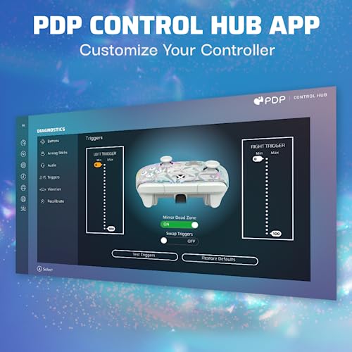 PDP Gaming REMATCH Advanced Wired Controller Licensed for Xbox Series X|S/Xbox One/PC, Customizable, App Supported - Frosted Diamond (Amazon Exclusive)