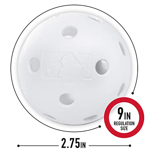 Franklin Sports Plastic Baseballs - MLB - Includes 8 Balls for Batting Practice or Backyard Baseball Play - Replacement Balls – 70mm Official Baseball Size - White