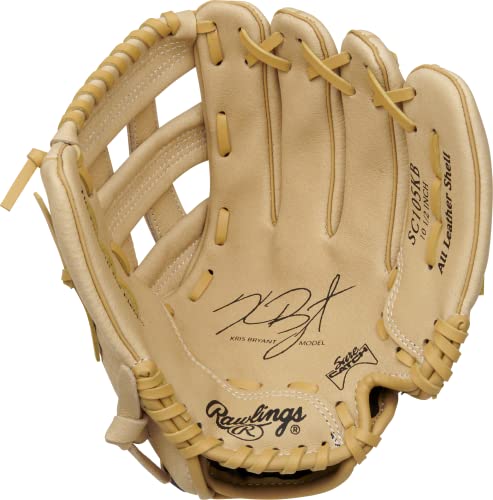 Rawlings Sure Catch Glove Series | T-Ball & Youth Baseball Gloves | Right Hand Throw | 10.5" | Kris Bryant Model Brown