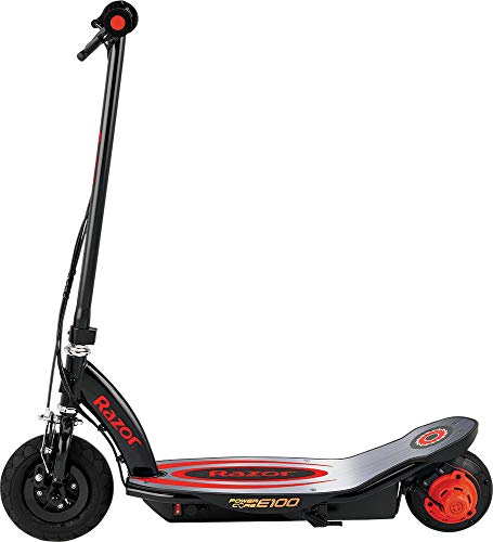 Razor Power Core E100 Electric Scooter for Kids Ages 8+ - 100w Hub Motor, 8" Pneumatic Tire, Up to 11 mph and 60 min Ride Time, For Riders up to 120 lbs