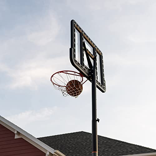 Lifetime Height Adjustable Portable Basketball Hoop Pro Court System, 44 Inch Backboard, Red/White