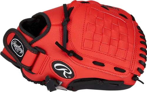 Rawlings | PLAYERS SERIES Youth Baseball Glove | Right Hand Throw | 11" - Basket Web | Scarlet