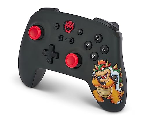 PowerA Wireless Nintendo Switch Controller - King Bowser, AA Battery Powered (Battery Included), Nintendo Switch Pro Controller, Mappable Gaming Buttons, Officially Licensed by Nintendo