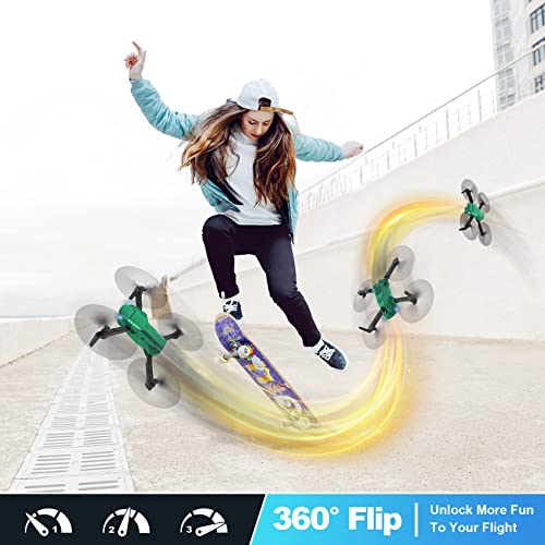 RADCLO Drone with Camera - 1080P HD FPV Foldable Drone with Carrying Case, 2 Batteries, 90° Adjustable Lens, One Key Take Off/Land, Altitude Hold, 360° Flip, Toys Gifts for Kids and Adults