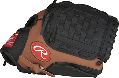 Rawlings | PLAYERS Series T-Ball & Youth Baseball Glove | Right Hand Throw | 10.5" | Dark Tan/Black
