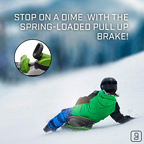 Gizmo Riders Stratos Snow Sled for Kids 2 Person Steerable Snow Bobsled, Kids Sled, Toddler Sled for Ages 3 and Up, Plastic Sled with Brake & Anti-Slip Seat, Racing Sleds for Kids, Holds 250 lbs