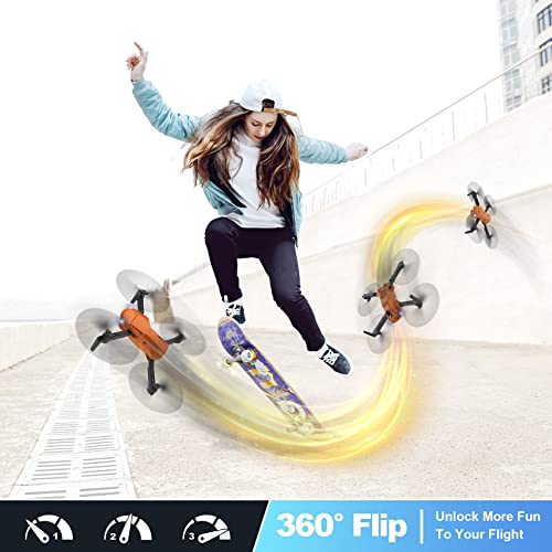 RADCLO Drones for Kids and Adults - Drone with camera 1080P HD, FPV Foldable Drone with Carrying Case, 2 Batteries, 90° Adjustable Lens, One Key Take Off/Land, Altitude Hold, 360° Flip, Toys Gifts