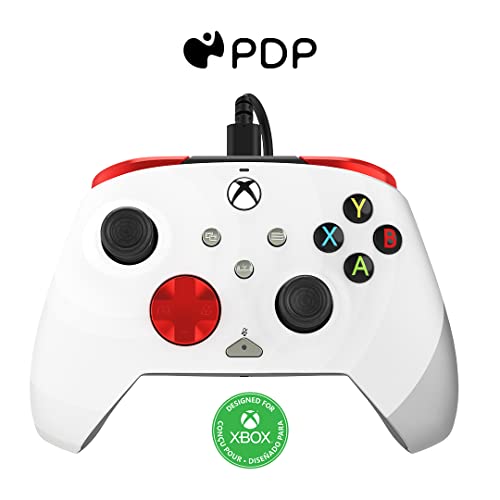 PDP Gaming REMATCH Advanced Wired Controller Licensed for Xbox Series X|S/Xbox One/PC, Customizable, App Supported - Radial White