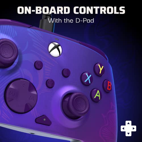PDP Gaming REMATCH Advanced Wired Controller Licensed for Xbox Series X|S/Xbox One/PC, Customizable, App Supported - Purple Fade