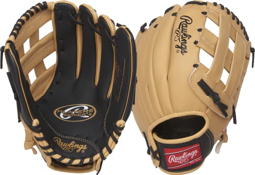 Rawlings | PLAYERS Series T-Ball & Youth Baseball Glove | Left Hand Throw | 11.5" | Camel/Black