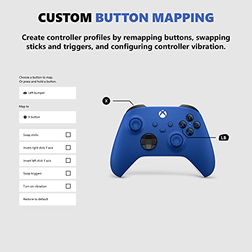 Xbox Core Wireless Controller – Shock Blue – Xbox Series X|S, Xbox One, and Windows Devices