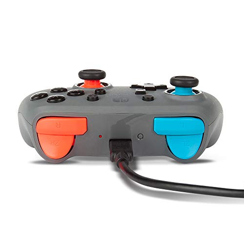 PowerA Nano Enhanced Wireless Controller for Nintendo Switch - Grey-Neon, Works with Nintendo Switch Lite, Bluetooth Controller, Gamepad, Compact, Smaller, Rechargeable, Portable - Nintendo Switch