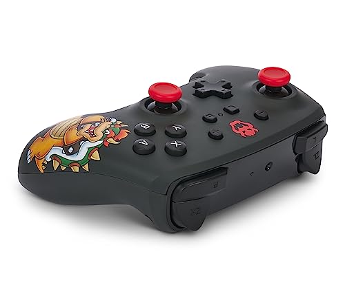 PowerA Wireless Nintendo Switch Controller - King Bowser, AA Battery Powered (Battery Included), Nintendo Switch Pro Controller, Mappable Gaming Buttons, Officially Licensed by Nintendo