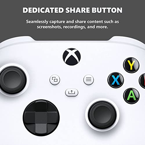 Microsoft Xbox Wireless Controller Robot White - Wireless & Bluetooth Connectivity - New Hybrid D-pad - New Share Button - Textured Grip - Easily Pair & Switch Between Devices
