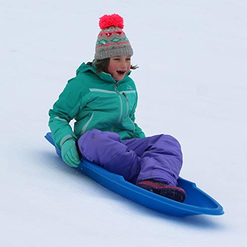 Flexible Flyer Lightning Snow Sleds for Kids & Adults. Plastic Toboggan Sand Slider 48” 3-Pack, blue/green/orange (648-3PK)