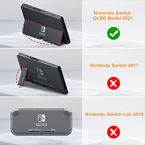 Fintie Case for Nintendo Switch OLED Model 2021with 3 Game Card Slots, Anti-Slip Soft Silicone Shockproof Protective Cover, Ergonomic Grip Case for Switch OLED Model Console 7.0", Gray