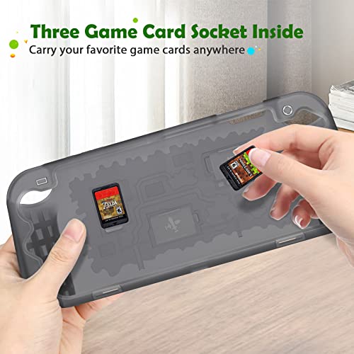 Fintie Case for Nintendo Switch OLED Model 2021with 3 Game Card Slots, Anti-Slip Soft Silicone Shockproof Protective Cover, Ergonomic Grip Case for Switch OLED Model Console 7.0", Gray