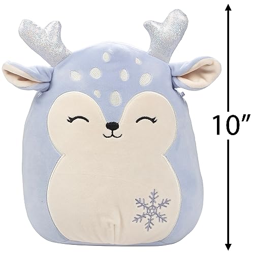 Squishmallows 10" Farryn The Purple Fawn - Official Kellytoy Christmas Plush - Collectible Soft & Squishy Holiday Stuffed Animal Toy - Add to Your Squad - Gift for Kids, Girls & Boys - 10 Inch