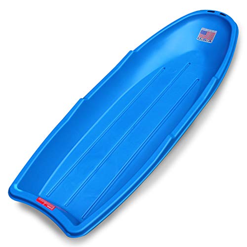 Flexible Flyer Lightning Snow Sleds for Kids & Adults. Plastic Toboggan Sand Slider 48” 3-Pack, blue/green/orange (648-3PK)