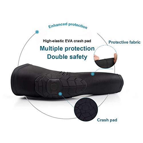 Rejolly Knee and Elbow Pads for Kids 4 PCS Youth Honeycomb Compression Sleeves Pads Guards Sports Protective Gear for Basketball, Baseball, Football, Volleyball, Wrestling, Cycling