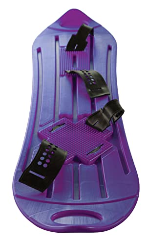 The Original Geospace Sledsterz Kids Beginner Snowboard for Winter Fun on Snow, with Adjustable Step-in Bindings; for Kids Between 4 to 12 Years Old (Purple)