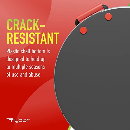 Flybar Snow Sled for Kids - Foam Saucer Disc Sled, Ages 6+, Easy Grip Handles, Durable with Slick Bottom & PE Core Build, Lightweight Sleds for Kids, Snow Toys for Kids Outdoor, Up to 110 lbs, 26"