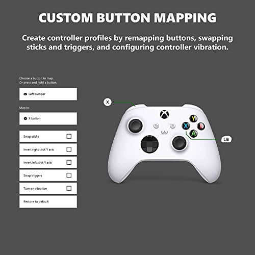 Microsoft Xbox Wireless Controller Robot White - Wireless & Bluetooth Connectivity - New Hybrid D-pad - New Share Button - Textured Grip - Easily Pair & Switch Between Devices