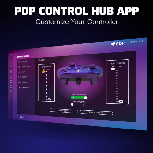 PDP Gaming REMATCH Advanced Wired Controller Licensed for Xbox Series X|S/Xbox One/PC, Customizable, App Supported - Purple Fade