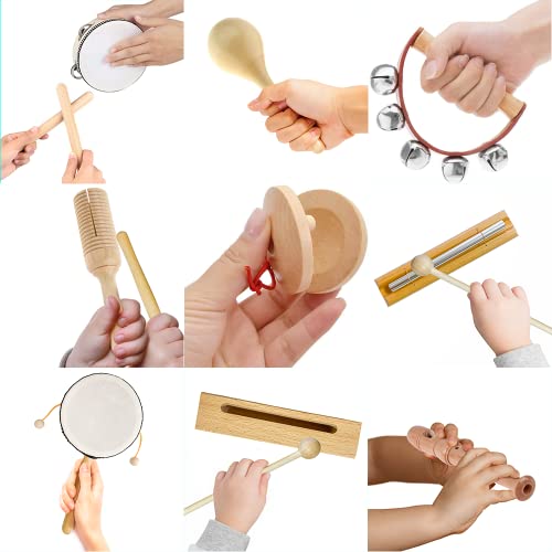 Stoie’s International Wooden Music Set, Percussion Kids Musical Instruments, Montessori Unique Play Toddler Musical Instruments for Kids Ages 3, 5, 9, 12- Baby Musical Toys, Baby Musical Instruments