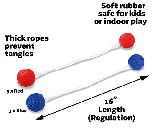 GoSports Ladder Toss Indoor & Outdoor Game Set with 6 Soft Rubber Bolo Balls and Travel Carrying Case - Choose Pro or Classic