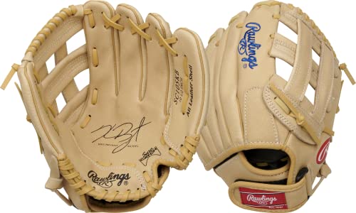 Rawlings Sure Catch Glove Series | T-Ball & Youth Baseball Gloves | Right Hand Throw | 10.5" | Kris Bryant Model Brown