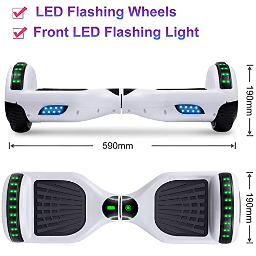 SISIGAD Hoverboard for Kids Ages 6-12, with Built-in Bluetooth Speaker and 6.5" Colorful Lights Wheels, Safety Certified Self Balancing Scooter Gift for Kids
