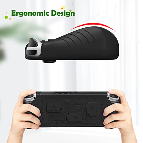 Fintie Case for Nintendo Switch OLED Model 2021with 3 Game Card Slots, Anti-Slip Soft Silicone Shockproof Protective Cover, Ergonomic Grip Case for Switch OLED Model Console 7.0", Black