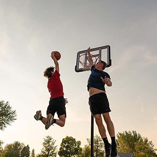 Lifetime Height Adjustable Portable Basketball Hoop Pro Court System, 44 Inch Backboard, Red/White