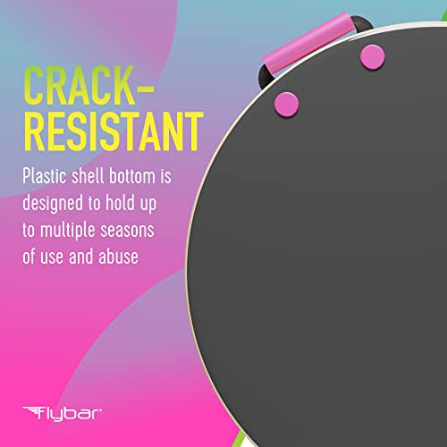 Flybar Snow Sled for Kids - Foam Saucer Disc Sled, Ages 6+, Easy Grip Handles, Durable Slick Bottom & PE Core Build, Lightweight Sleds for Kids, Snow Toys for Kids, Up to 110 lbs, 26" - Pink Donut