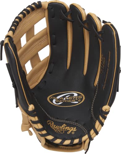Rawlings | PLAYERS Series T-Ball & Youth Baseball Glove | Right Hand Throw | 11.5" | Camel/Black
