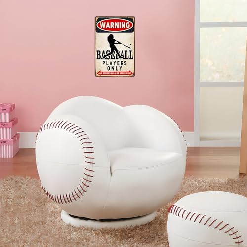 Boy's Baseball Gifts Baseball Poster Warning Baseball Players Only Sign Boys Room Decorations For Bedroom 8 x 12 Inch (928)