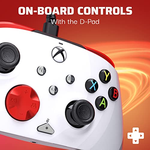 PDP Gaming REMATCH Advanced Wired Controller Licensed for Xbox Series X|S/Xbox One/PC, Customizable, App Supported - Radial White