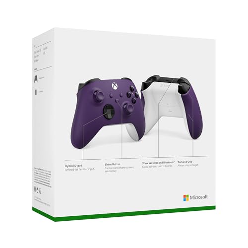 Microsoft Xbox Wireless Controller Astral Purple - Wireless & Bluetooth Connectivity - New Hybrid D-Pad - New Share Button - Featuring Textured Grip - Easily Pair & Switch Between Devices