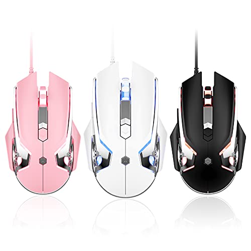 FIRSTBLOOD ONLY GAME. AJ120 Wired Gaming Mouse, Ergonomic LED Backlit USB Gamer Mice Computer Laptop PC, for Windows Mac Linux OS, Black