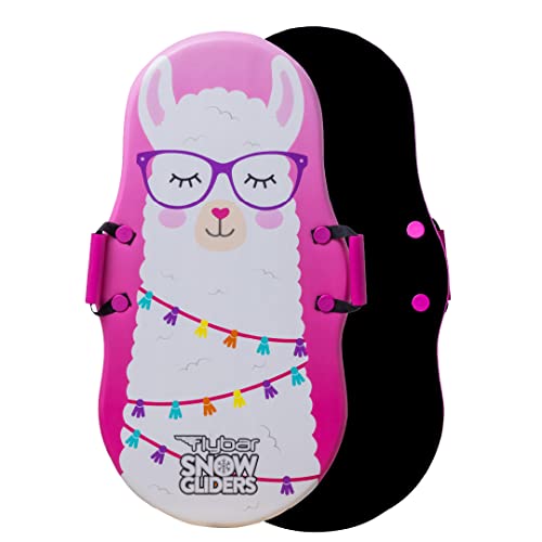 Flybar Snow Sled for Kids - Foam Saucer Disc Sled, Ages 6+, Easy Grip Handles, Durable Slick Bottom & PE Core Build, Lightweight Sleds for Kids, Snow Toys for Kids, Up to 110 lbs, 26" - Blue Dinosaur