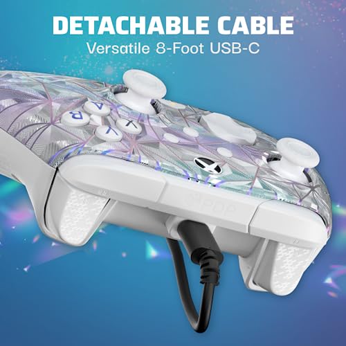 PDP Gaming REMATCH Advanced Wired Controller Licensed for Xbox Series X|S/Xbox One/PC, Customizable, App Supported - Frosted Diamond (Amazon Exclusive)